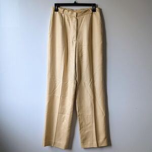 Talbots Women's Size 8 Pure Silk Lined Dress Trousers Butter Yellow